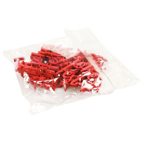 Floristik24 Streudeko Weihnachten Frohes Fest Holz Rot 6,5cm 12 St