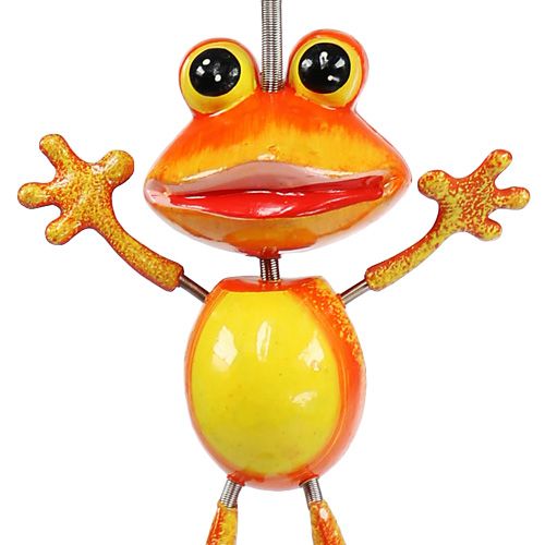 Floristik24 Frosch mit Sprungfeder zum Hängen 13cm Orange