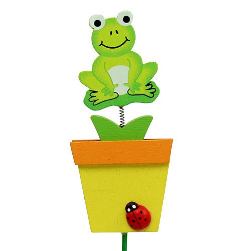 Floristik24 Frosch im Blumentopf sort. 9cm L28cm 16St