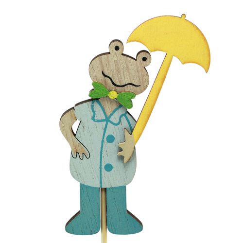 Artikel Frosch mit Regenschirm Blumenstecker Holz 8,5cm 12St