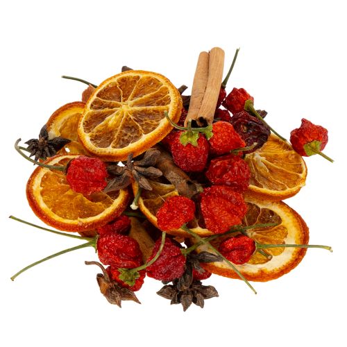 Getrocknete Orangenscheiben Deko Set mit Zimt und Sternen für festliche Tischdekoration 70g