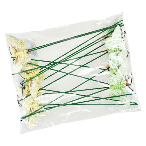 Floristik24 Blumenstecker Holz Dekoschmetterlinge am Stab 23cm 16 St