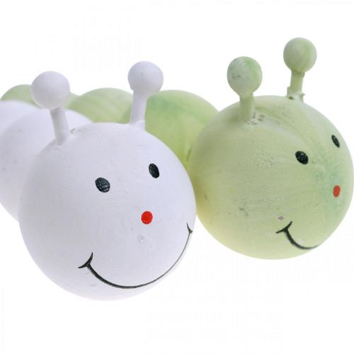 Floristik24 Frühlingsdeko, Raupe aus Holz, Gartendeko, Insekten, Deko-Raupe 4 St