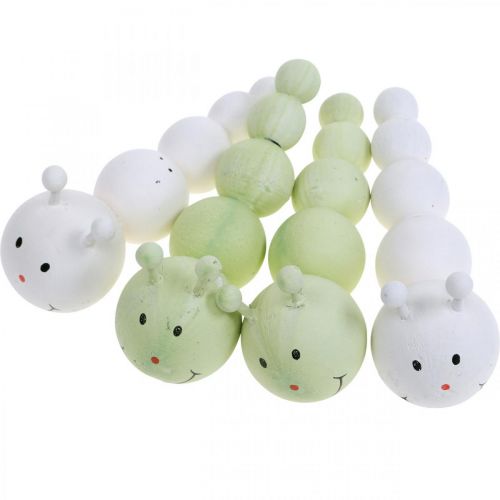 Floristik24 Frühlingsdeko, Raupe aus Holz, Gartendeko, Insekten, Deko-Raupe 4 St