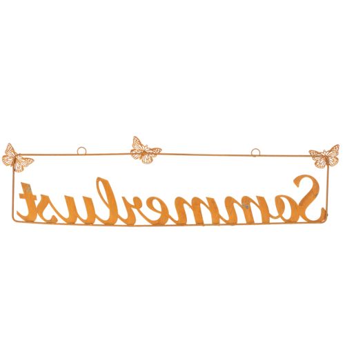 Gartendeko-Hänger aus Metall „Sommerlust“ mit Schmetterlingen, Edelrost, 54,5 x 14 cm | Floristik24.ch
