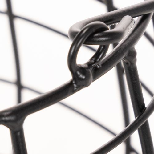 Gartenlaterne aus Metall mit Glas Windlicht Schwarz Ø20cm H18,5cm | Floristik24.ch