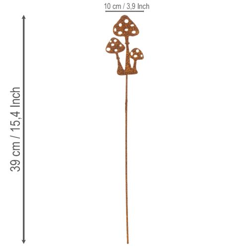 Artikel Gartenstecker Metall Fliegenpilz 10cm Rostoptik 6er-Set Aussenbereich