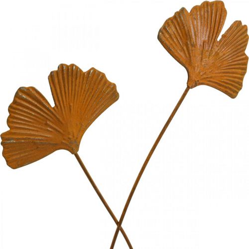 Floristik24 Gartenstecker Rost Gingkoblatt Beetstecker 7x5cm 6St