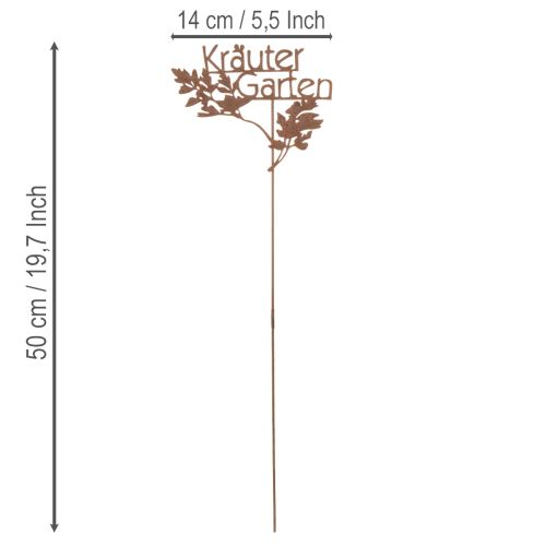 Gartenstecker aus Metall Kräutergarten 14x17cm Rostoptik für Aussenbereich – 4 Stück | Floristik24.ch