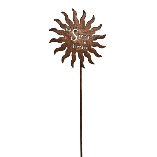 Floristik24 Gartenstecker Rost Beetstecker Sonne im Herzen Ø12cm 6 St