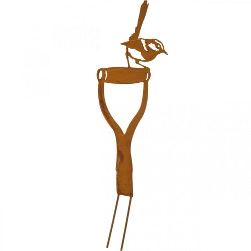 Artikel Edelrost Gartenstecker Vogel auf Schaufelgriff H46,5cm