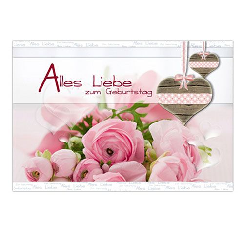 Floristik24 Geburtstagkarte "Alles Liebe" 6St