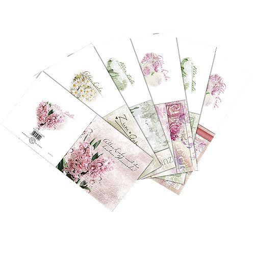 Floristik24 Geburtstagskarten mit Umschlag 10,5cm x 10,5cm 6St