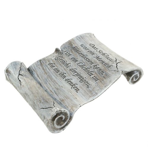 Floristik24 Gedenkstein Schriftrolle Grau 12,5cm x 16,5cm