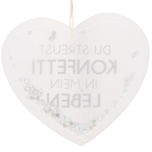 Geschenkanhänger Herz Konfetti Papier 9cm Weiss Silber 6 Stück | Floristik24.ch