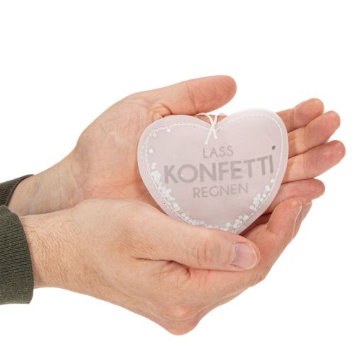 Geschenkanhänger Herz Konfetti Papier 9cm Weiss Silber 6 Stück | Floristik24.ch