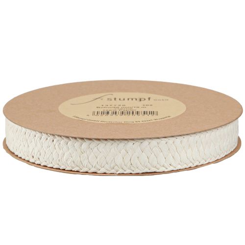 Artikel Geschenkband Creme Geflochtenes Papierband 20mm 10m