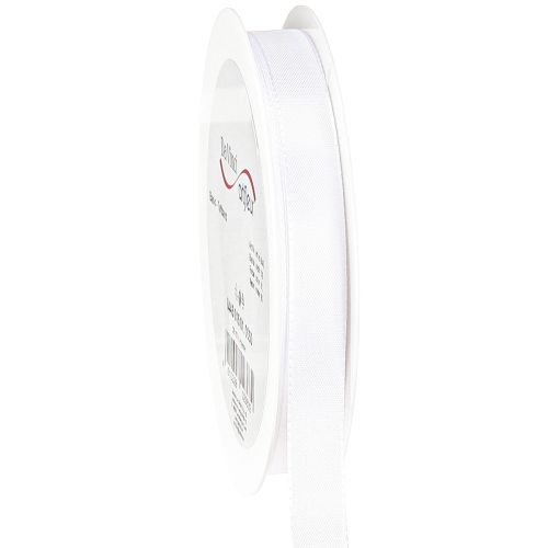 Floristik24 Geschenkband Dekorationsband Taftband Weiß 15mm 50m