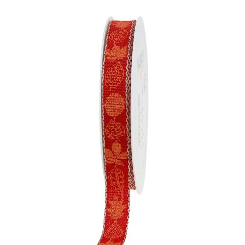 Dekoband Herbstmotiv Rot 15mm 20m