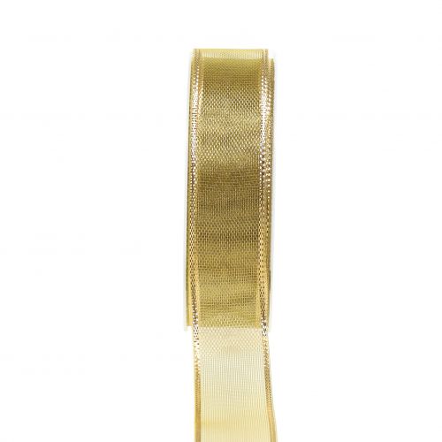 Geschenkband Gold Ringeleffekt 25mm 25m