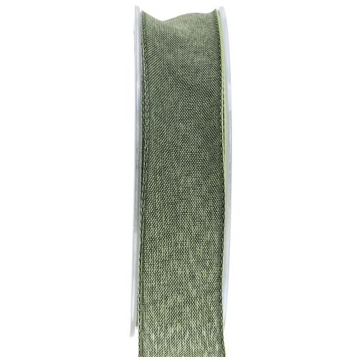Floristik24 Geschenkband Grün matt 25mm 20m
