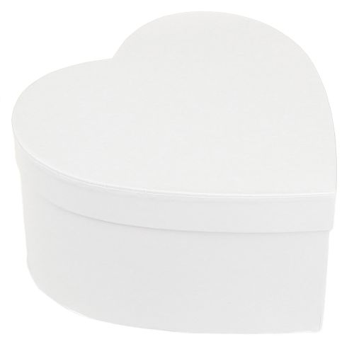 Floristik24 Geschenkbox Herz Weiß Papier Herzbox 18×18cm H10cm 2St