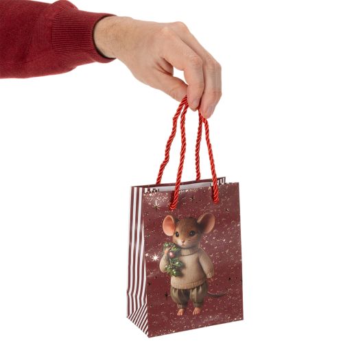 Geschenktaschen aus Papier mit Mausmotiv, 16 cm, 2er-Set | Floristik24.ch