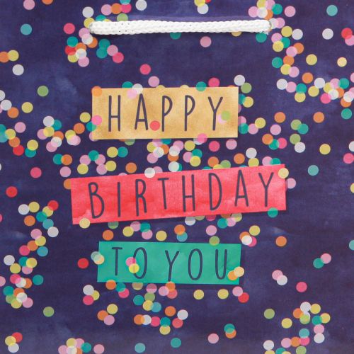 Artikel Geschenktüte Geburtstag „Happy Birthday“ Papier 18×10×23cm 2St