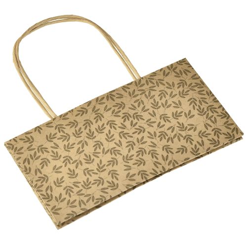 Artikel Geschenktüte Papier Naturbraun Blätter 20×10×10cm 6 St