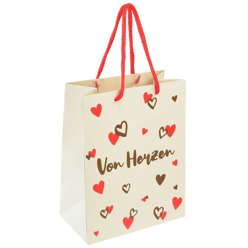 Floristik24 Geschenktüte mit Henkeln Von Herzen Papier 18×10×23cm 2St