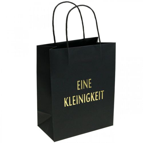 Floristik24 Geschenktüten Papier „Eine Kleinigkeit“ Schwarz 20×11×25cm 6St
