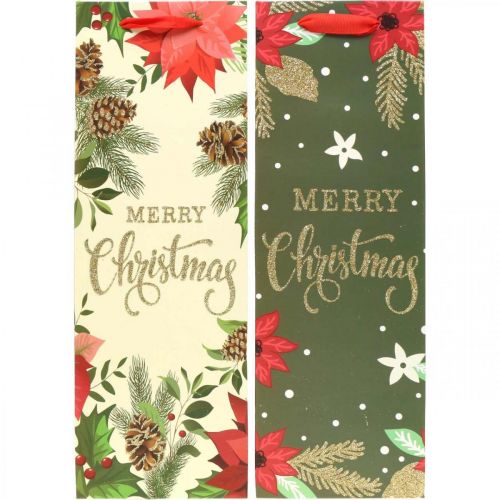 Floristik24 Geschenktüten Weihnachten Geschenktasche Merry Christmas 12×36cm 2St