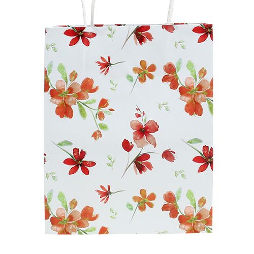 Floristik24 Geschenktüten mit Blüten 25cm x 20cm x 11cm 6 St