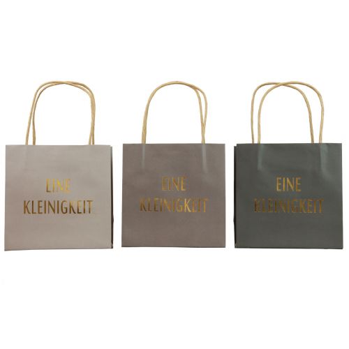 Floristik24 Geschenktüten Grau „Eine Kleinigkeit“ Papier 16×8×16cm 9St