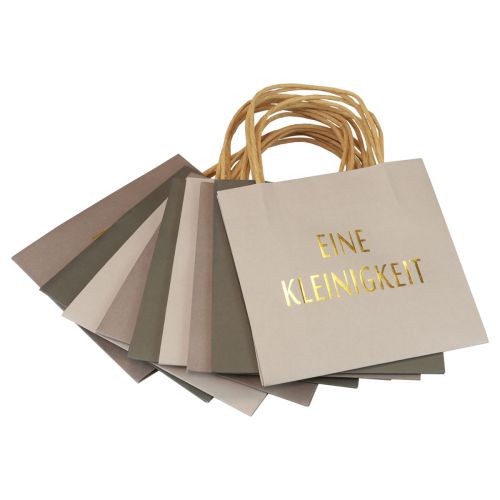 Floristik24 Geschenktüten Grau „Eine Kleinigkeit“ Papier 16×8×16cm 9St