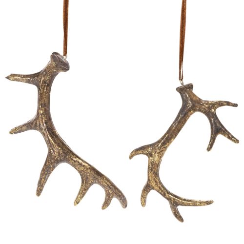 Geweih Deko-Anhänger aus Polyresin, braun-gold, 13–15 cm, 6 Stück online kaufen | Floristik24.ch