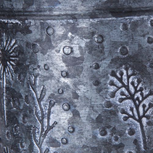 Artikel Vintage Metall Gießkanne Deko Grau Blumen H13cm Ø13cm