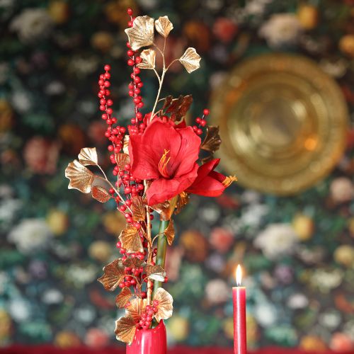Künstlicher Gingkozweig, 84 cm, Bronze mit Glitter, Dekoration für Weihnachten | Floristik24.ch