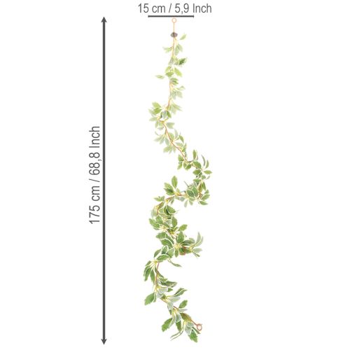 Künstliche Girlande mit grün-weissen Blättern aus Kunststoff, 175 cm | Floristik24.ch