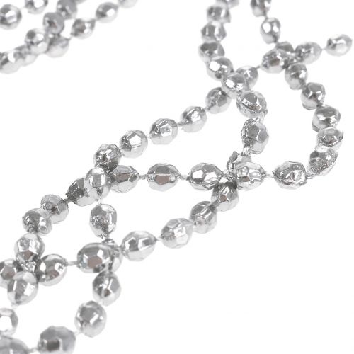 Floristik24 Weihnachtsgirlande mit Perlen Silber 275cm