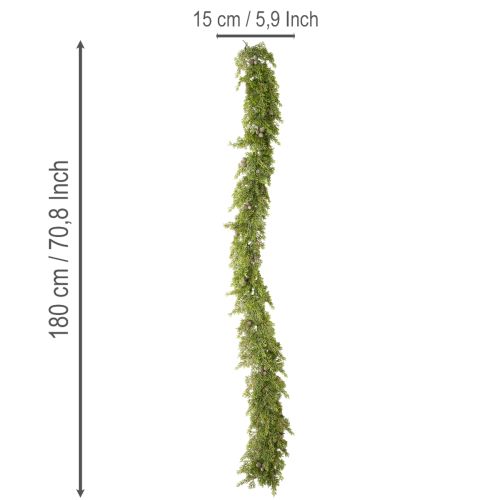 Künstliche Zypressengirlande 180 cm mit Zapfen für Wohn- und Tischdekoration | Floristik24.ch