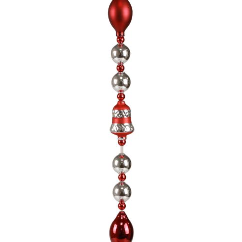 Floristik24 Girlande Weihnachten Glas Deko Rot Silber Fensterdeko 200cm