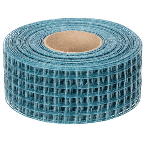 Dekoband Gitterstruktur 4,5 cm breit Blau 10 m Kunststoffrolle | Floristik24.ch