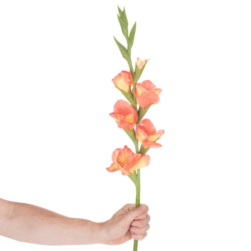 Künstliche Gladiole aus Seidenstoff 88 cm Orange-Gelb für Innenbereich | Floristik24.ch