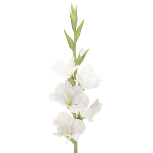 Künstliche Gladiole aus Textil und Kunststoff Weiss 88cm