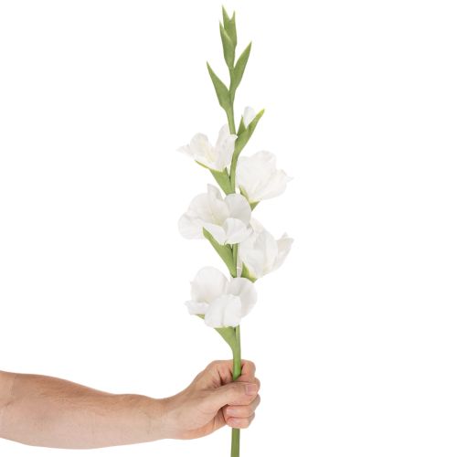Künstliche Gladiole aus Textil und Kunststoff Weiss 88cm | Floristik24.ch