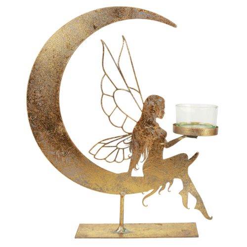 Glas Teelichthalter Metall Deko Elfen Deko 23×5×28cm