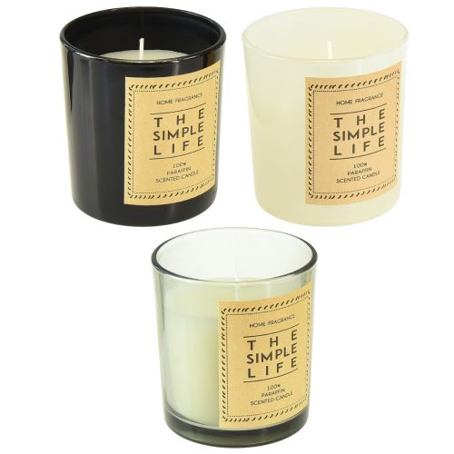 Floristik24 Duftkerzen im Glas Holz Sandelholz Deckel H10,5cm 3St