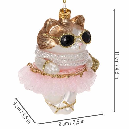 ProductNameKatzen-Glasanhänger mit Tutu, 2 Stück, ca. 11 cm, Christbaumschmuck/ProductName
ProductDescription<h2>Katzen-Glasanhänger mit Tutu für den Weihnachtsbaum</h2>
<p>Das Set enthält zwei verschieden gestaltete Katzenfiguren aus handbemaltem Echtgla | Floristik24.ch