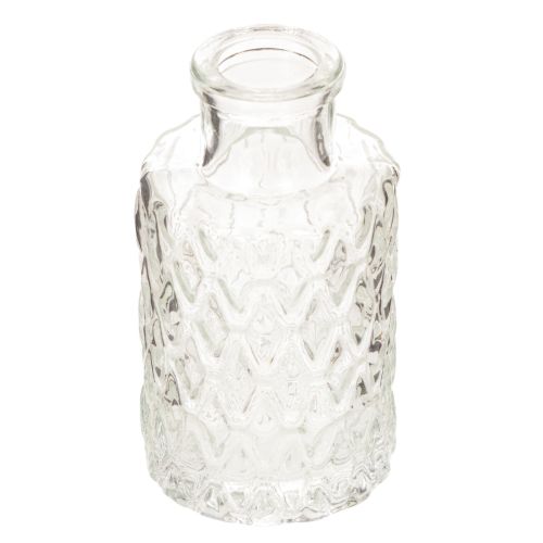 Mini Glasvase 9 cm Set mit Rautenmuster, transparent, 6 Stück, für Tischdekoration online kaufen | Floristik24.ch
